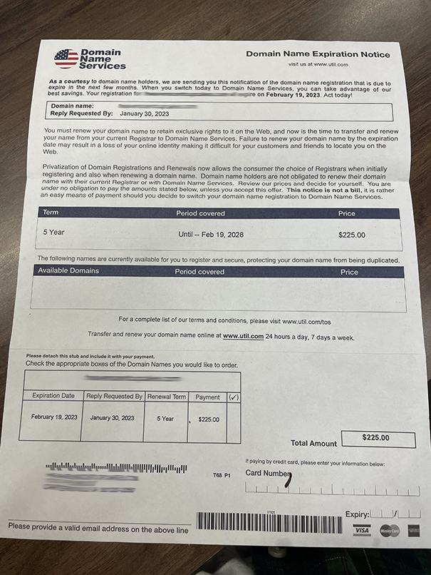 Domain Renewal Letter Scam: What You Need to Know